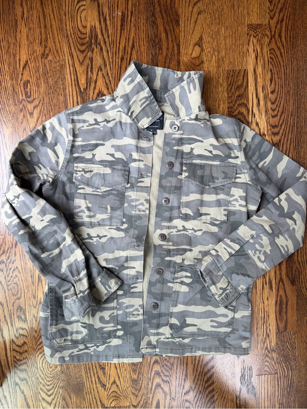 Women’s Neutral Camo Cotton Fall Utility Jacket